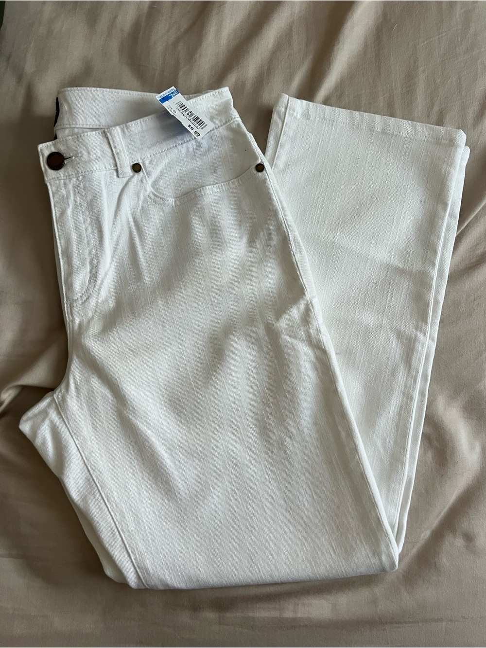 Chaps White Denim Straight Jeans